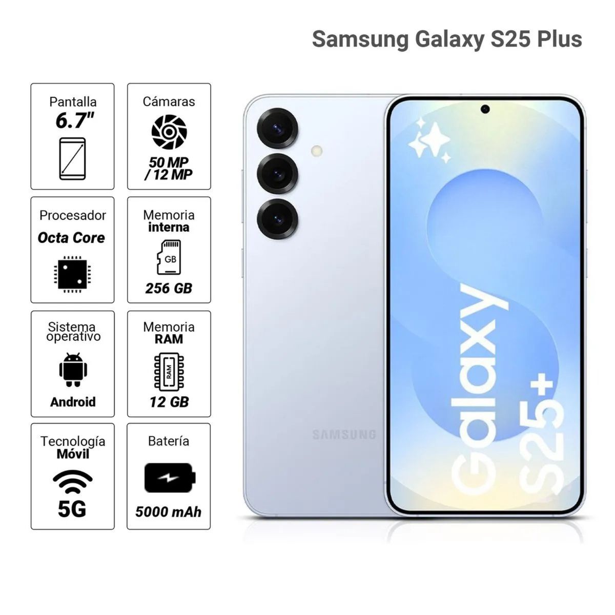SAMSUNG - SAMSUNG GALAXY S25 PLUS 12GB RAM 256GB - ICYBLUE-OPEN BOX