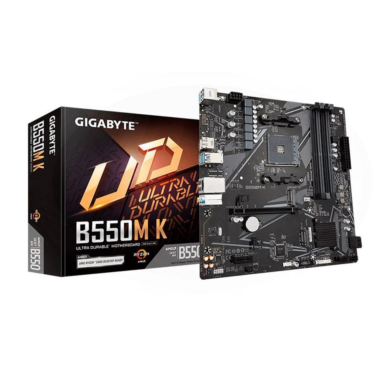GIGABYTE - Motherboard Gigabyte B550M K Micro Atx Socket Am4 Amd B550 Para Ryzen 5 3 7