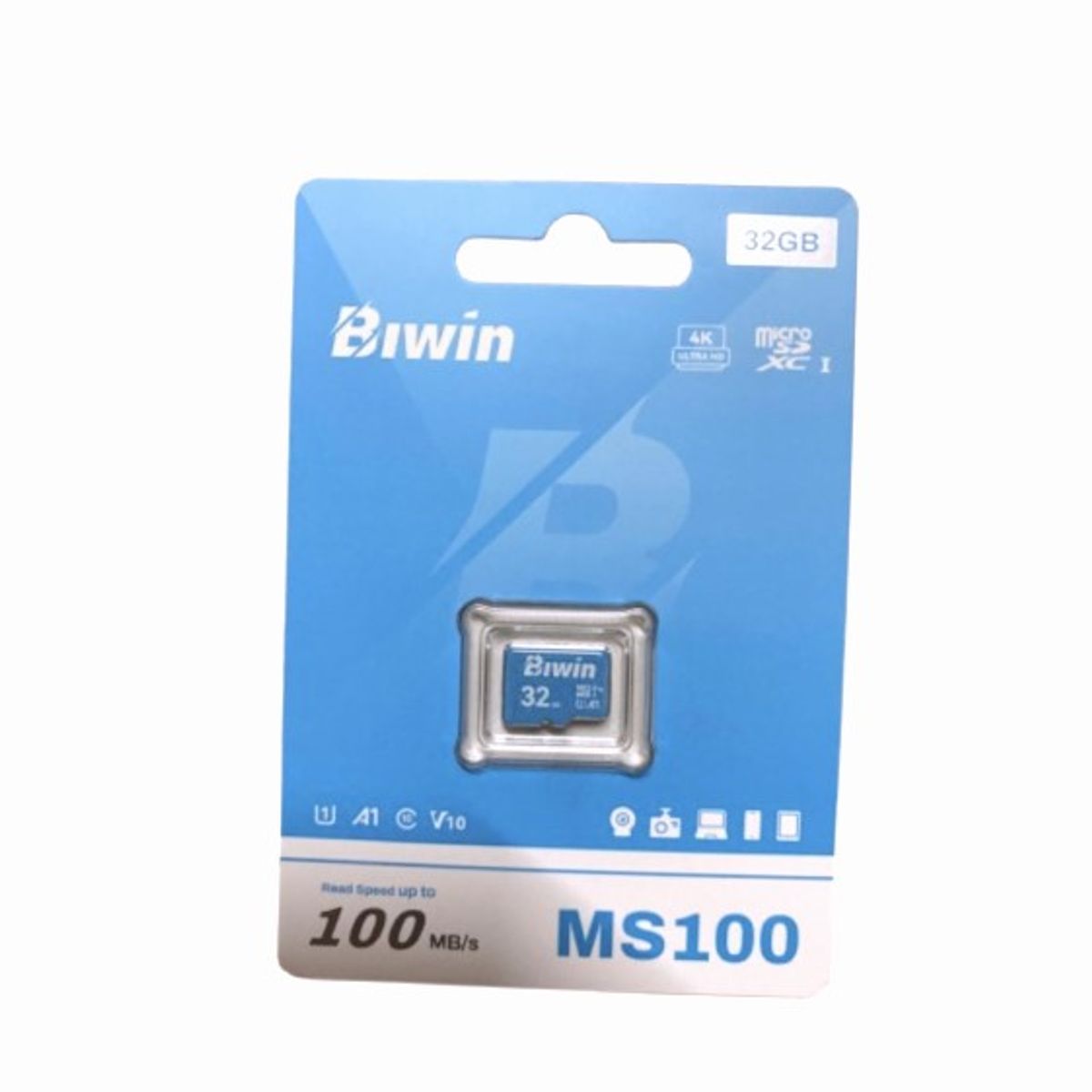  - Memoria microSD BIWIN - MS100, 32GB, Interfaz UHS-1, C10, U1, V10, A1