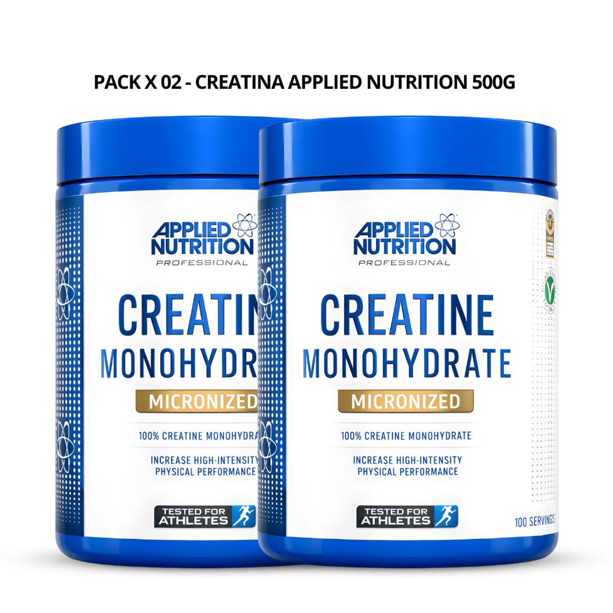 Applied Nutrition - PACK X 02 - Creatina Applied Nutrition 500 g - Creatina Monohidratada y Micronizada