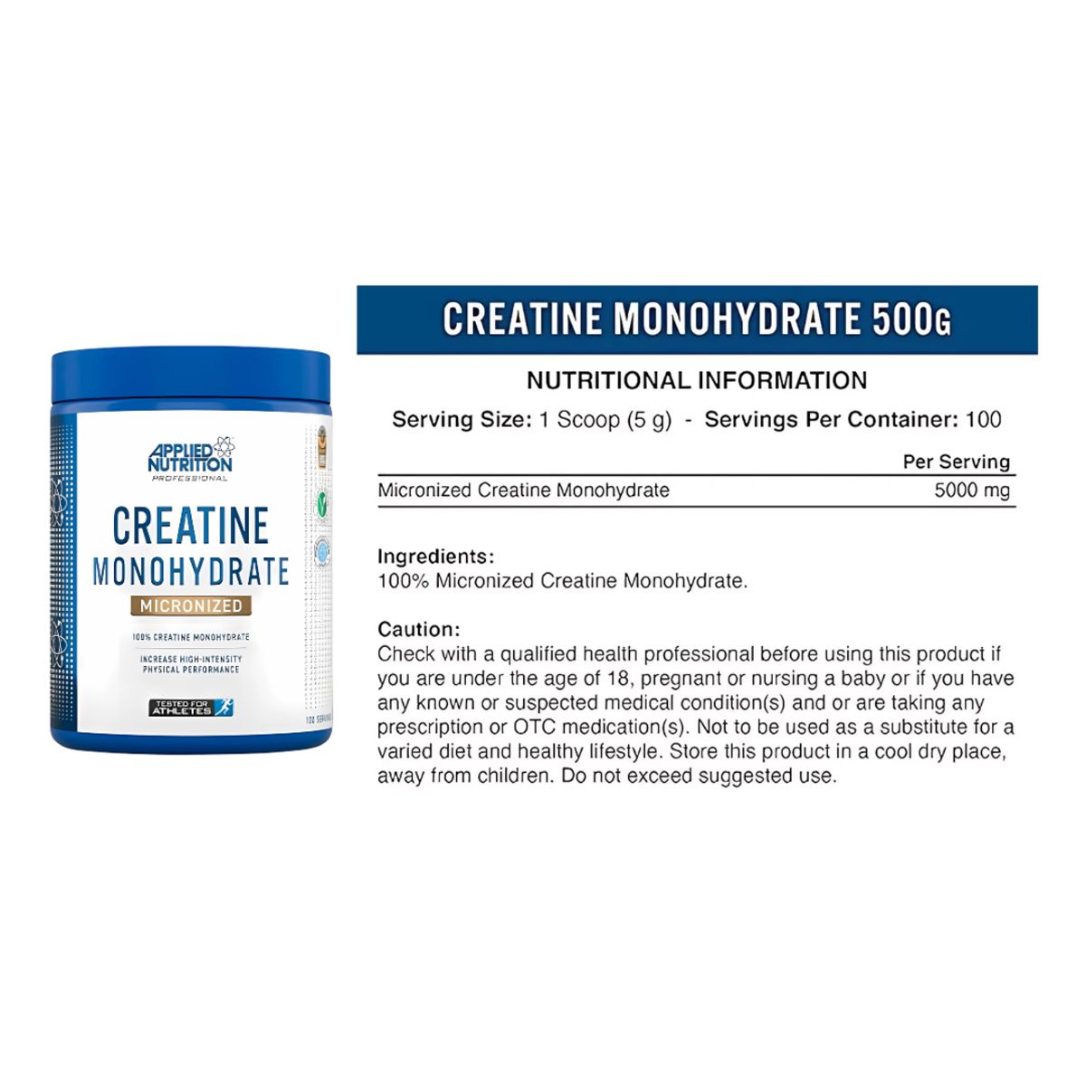 Applied Nutrition - PACK X 02 - Creatina Applied Nutrition 500 g - Creatina Monohidratada y Micronizada
