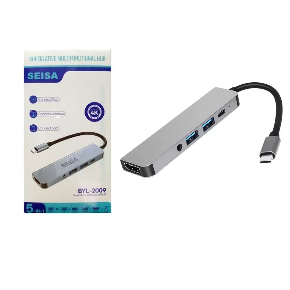 SEISA - Hub Multifuncional para Tipo C 5 en 1 BYL-2009