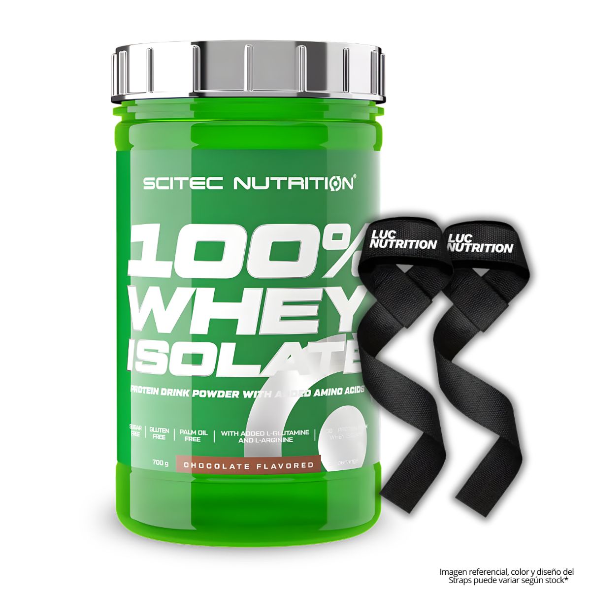 SCITEC NUTRITION - 100 % Whey Isolate - Proteina Isolatada Scitec Nutrition 700 g - Chocolate + Straps