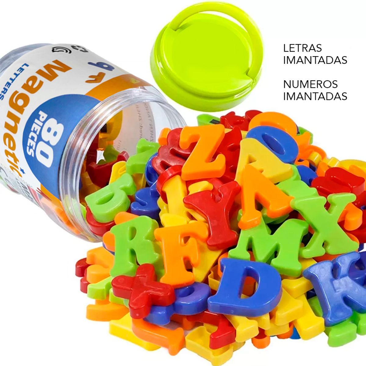 FIRST TOY - Juego Letras Y Números Imantados Para Niños 80 Piezas