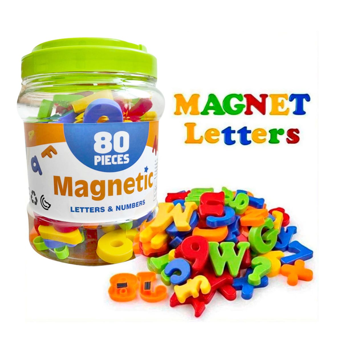 FIRST TOY - Juego Letras Y Números Imantados Para Niños 80 Piezas