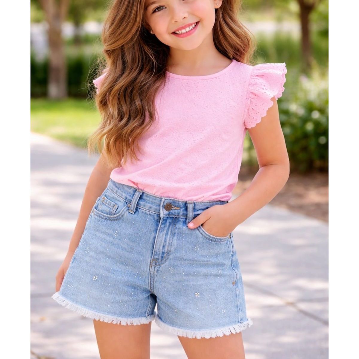 GENERICO - Short Jeans Niña Casual y Moderno