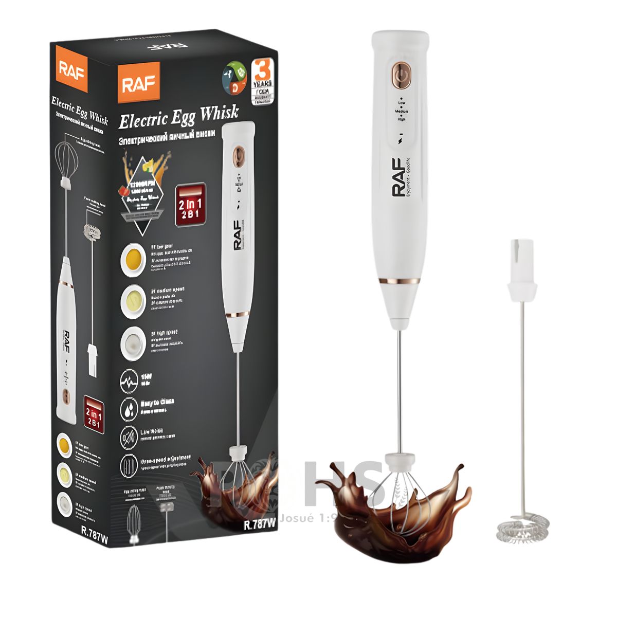 OEM - Batidora Portátil Manual de Café y Huevos 2 en 1 RAF