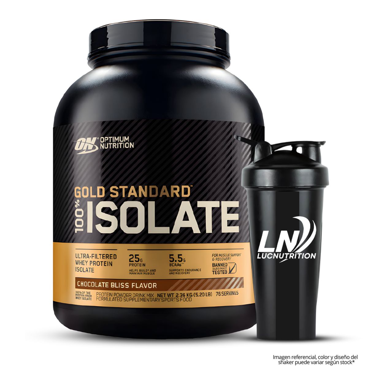 OPTIMUN NUTRITION - Proteina Gold Standard Isolate 5 LB - Chocolate Bliss + Shaker