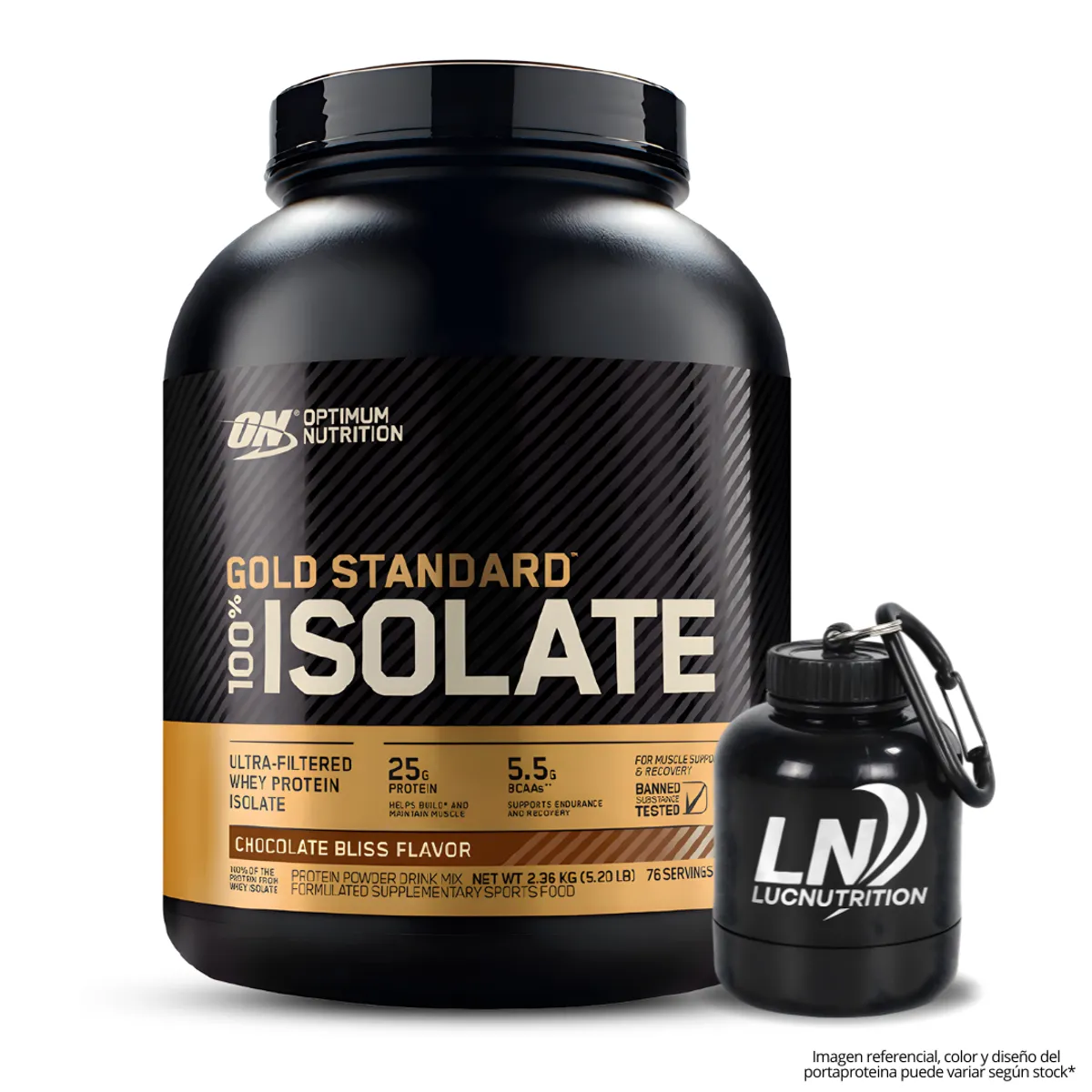 OPTIMUN NUTRITION - Gold Standard Isolate 5 LB - Chocolate Bliss + Portaproteina
