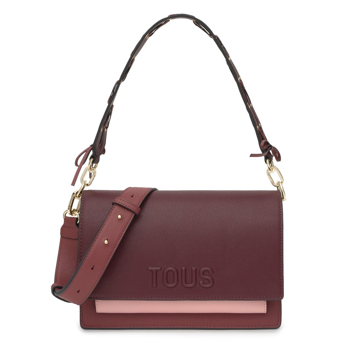 TOUS - Bolso Bandolera M. Audree Saffiano Burdeos