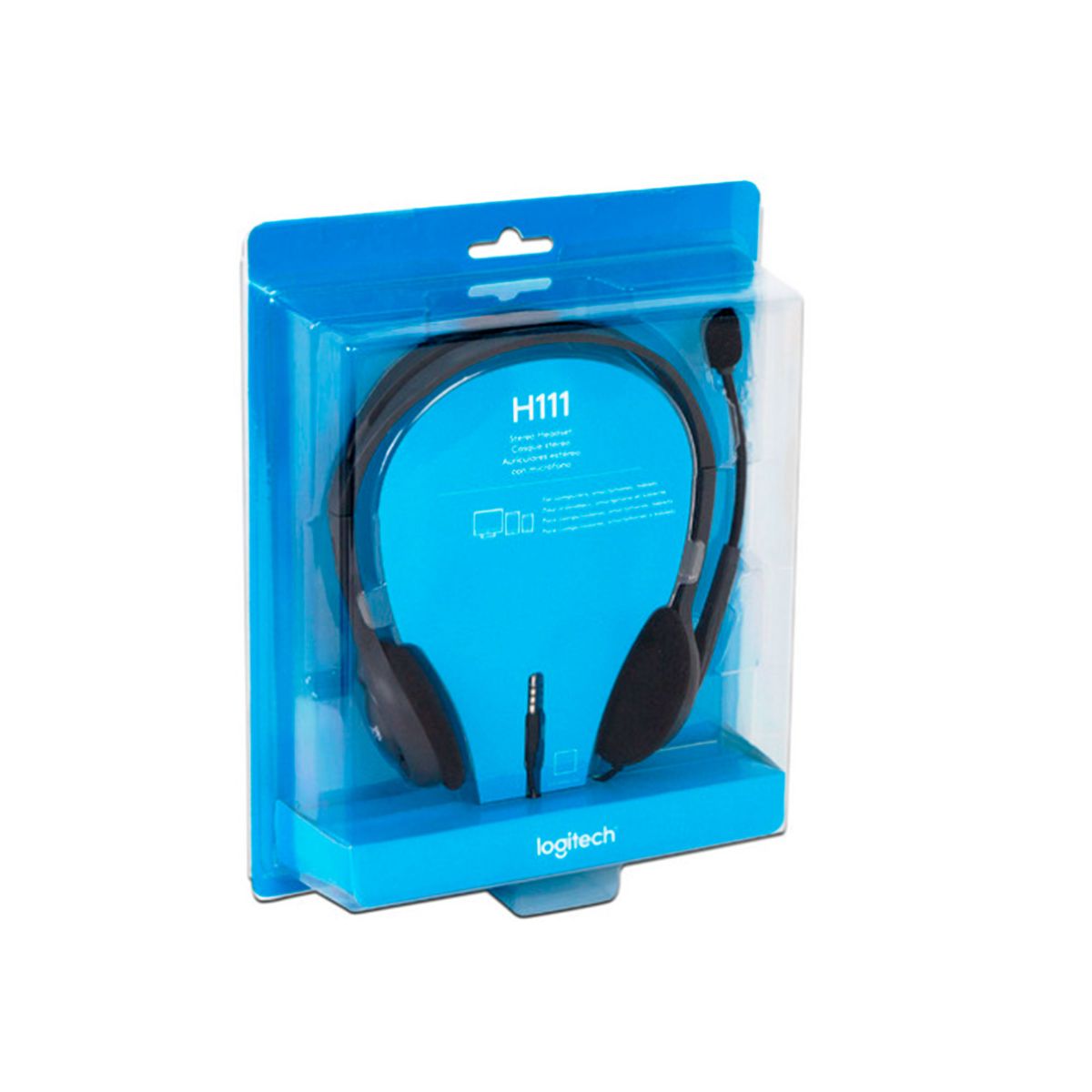 LOGITECH - AUDIFONO LOGITECH H111 SILVER CON MICROFONO NEGRO l P-N 981-000612