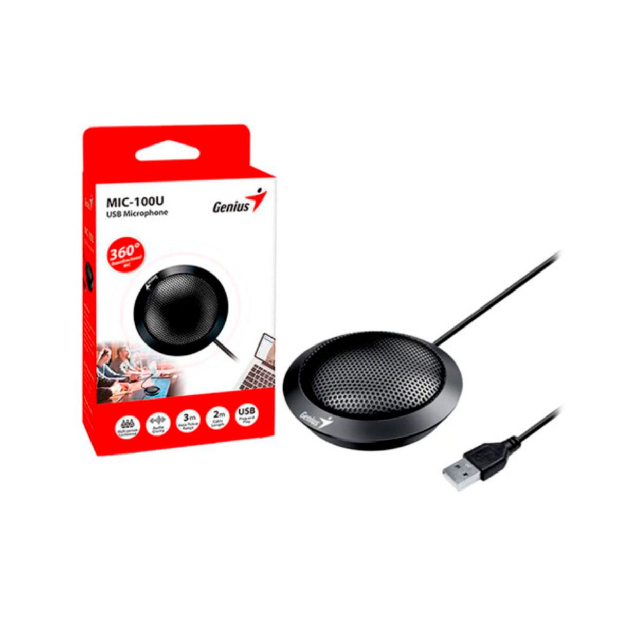 GENIUS - MICROFONO GENIUS MIC-100U P-VIDEO CONFERENCIA NEGRO l P-N 31700001400