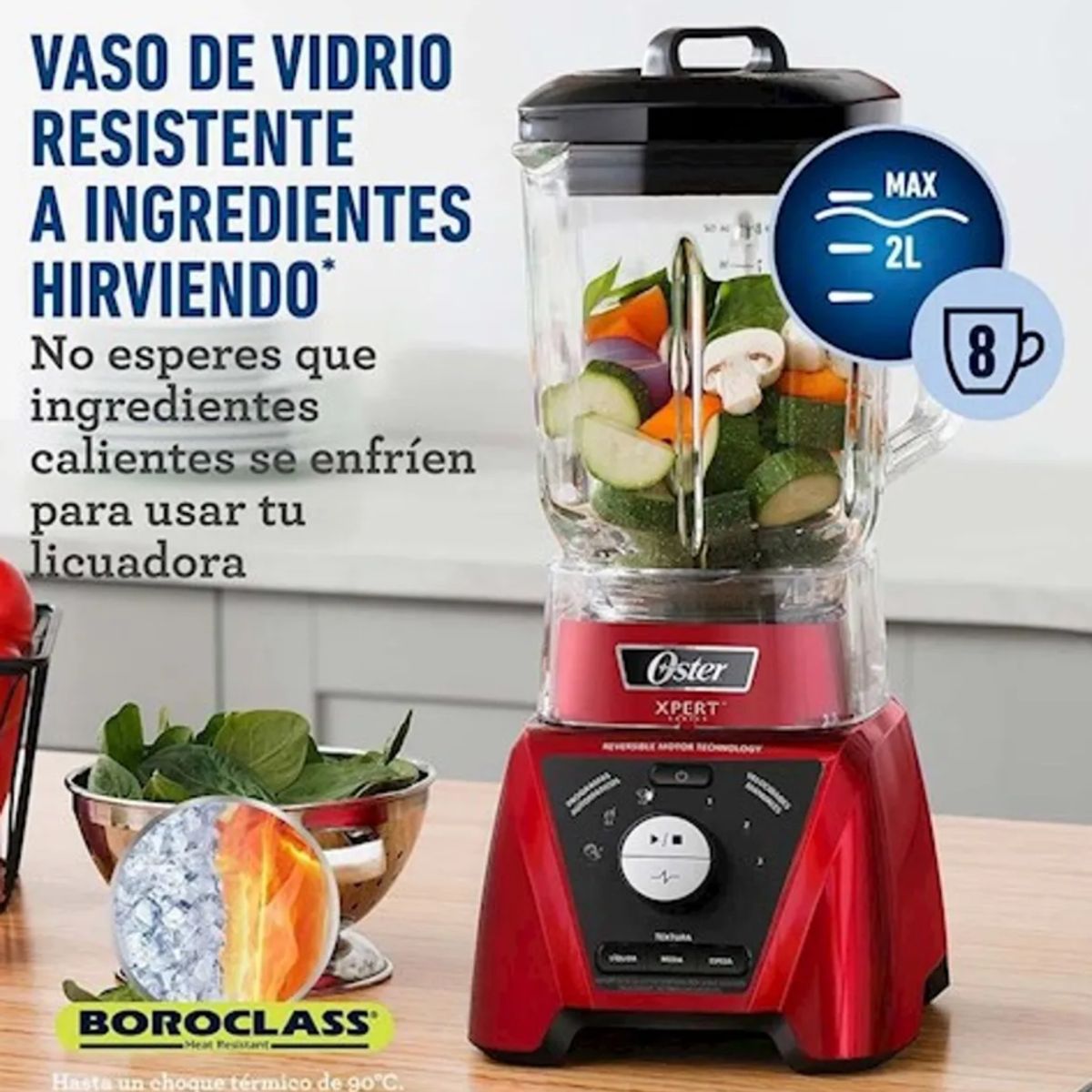OSTER - Licuadora Oster® Xpert Series con Control de Textura BLST3B-RPG - ROJO