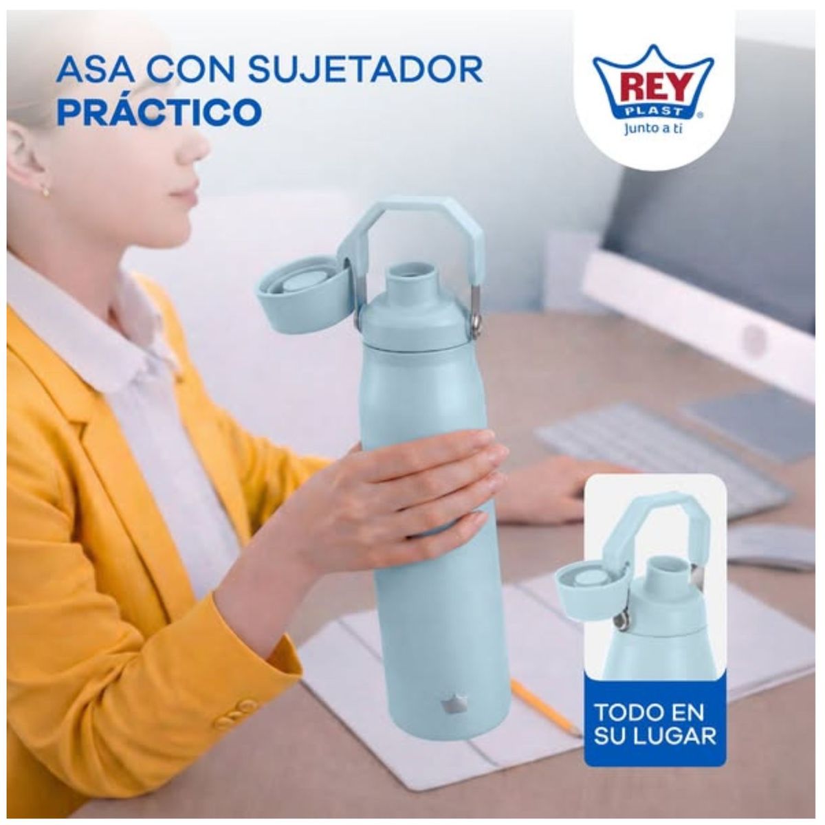 Reyplast - TERMO DE ACERO INOXIDABLE CLIP & CLICK 780 ML - (REYPLAS).