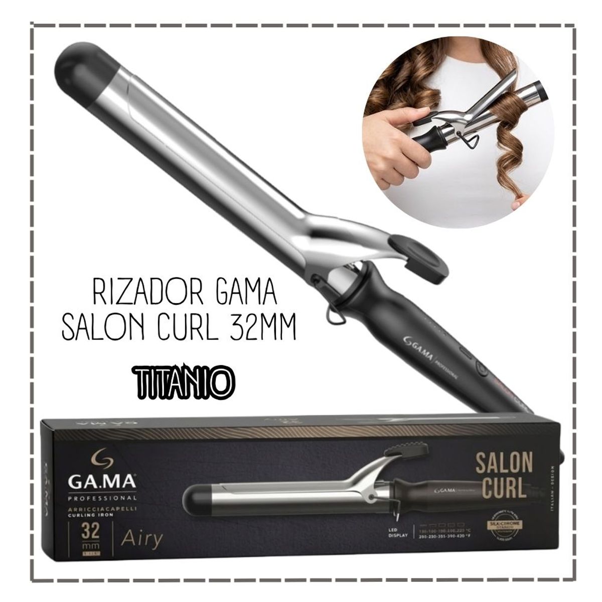 Gama - RIZADOR GAMA SALON CURL TITANIO 32MM