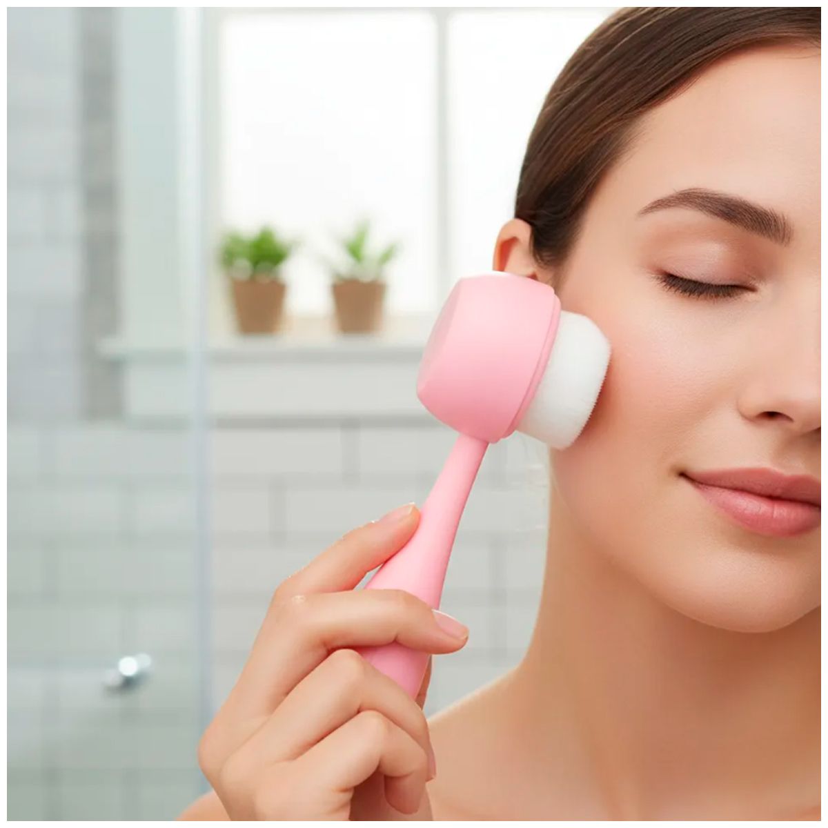 GENERICO - Cepillo de Limpieza Facial Rosado