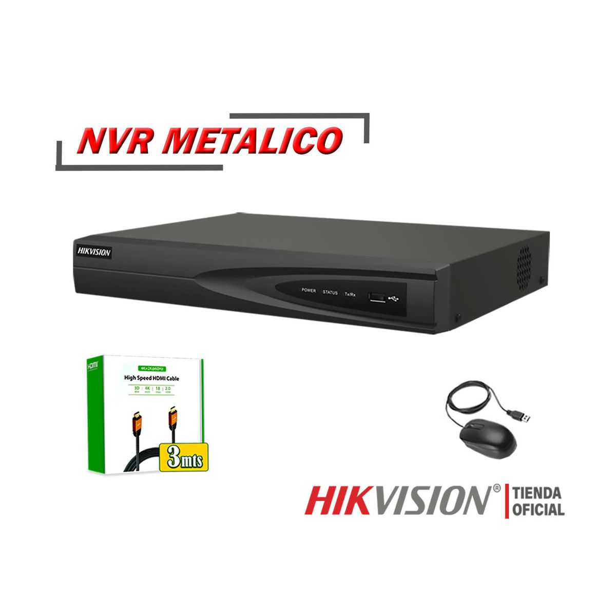 HIKVISION - Kit 8 Cámara Seguridad IP POE Hikvision 4MP Detección Persona Audio Incorporado Disco 2TB