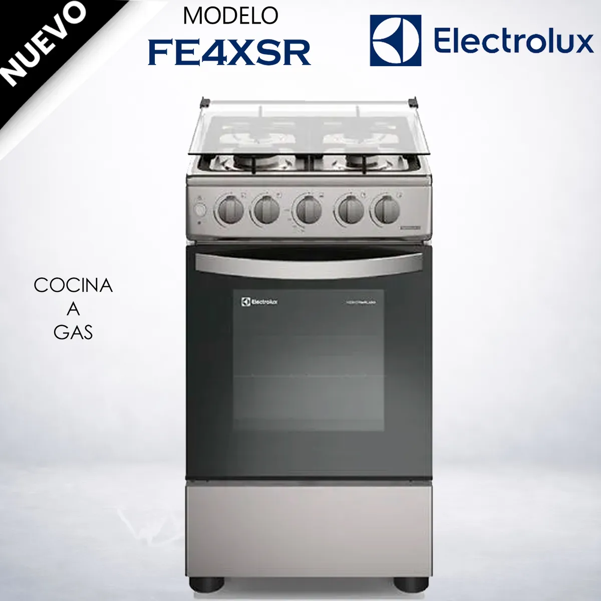 Cocina De Pie Electrolux 4 hornillas 50 cm Silver FE4XSR, marca Electrolux - Foto 2