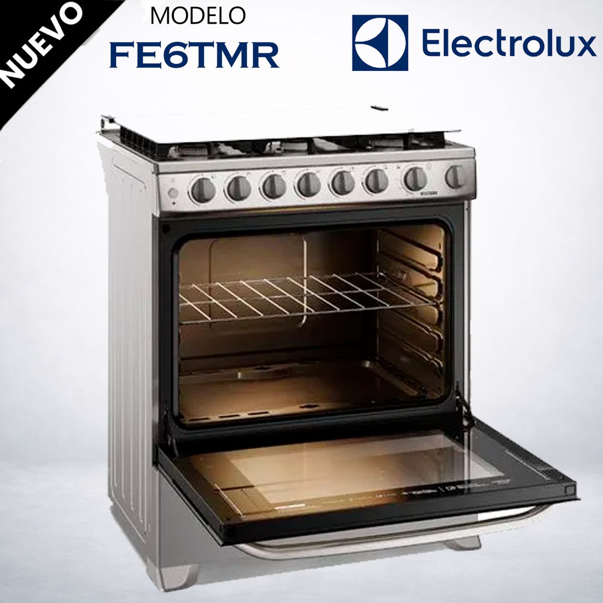 ELECTROLUX - Cocina Electrolux 6 hornillas 76 cm Inox FE6TMR