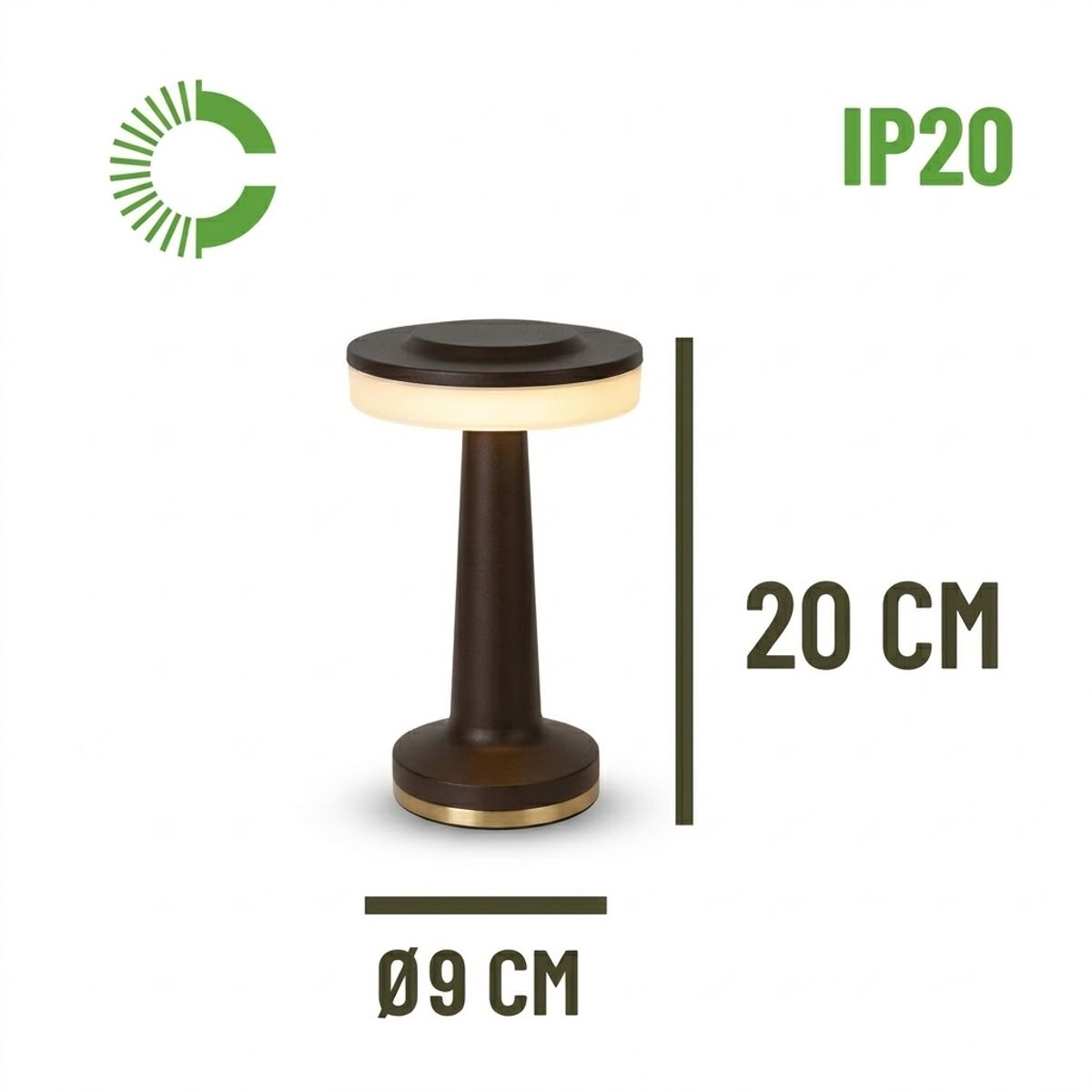 CEMLIGHTING - Lámpara De Mesa Ariel 5W 3 Tonos de Luz  Dimable Negro Innálabrico Cemlighting