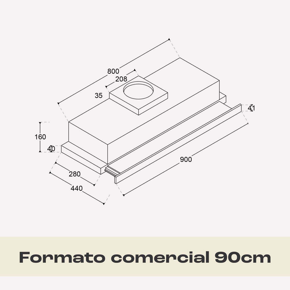 THERMAL APPLIANCES - CAMPANA EXTENSIBLE THERMAL PULL OUT RVS 90