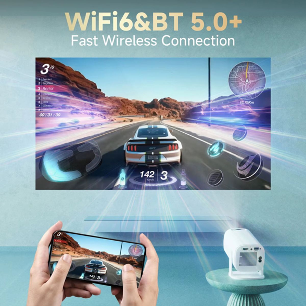 GENERICO - Proyector Portatil 4k Wifi 6 Android 14