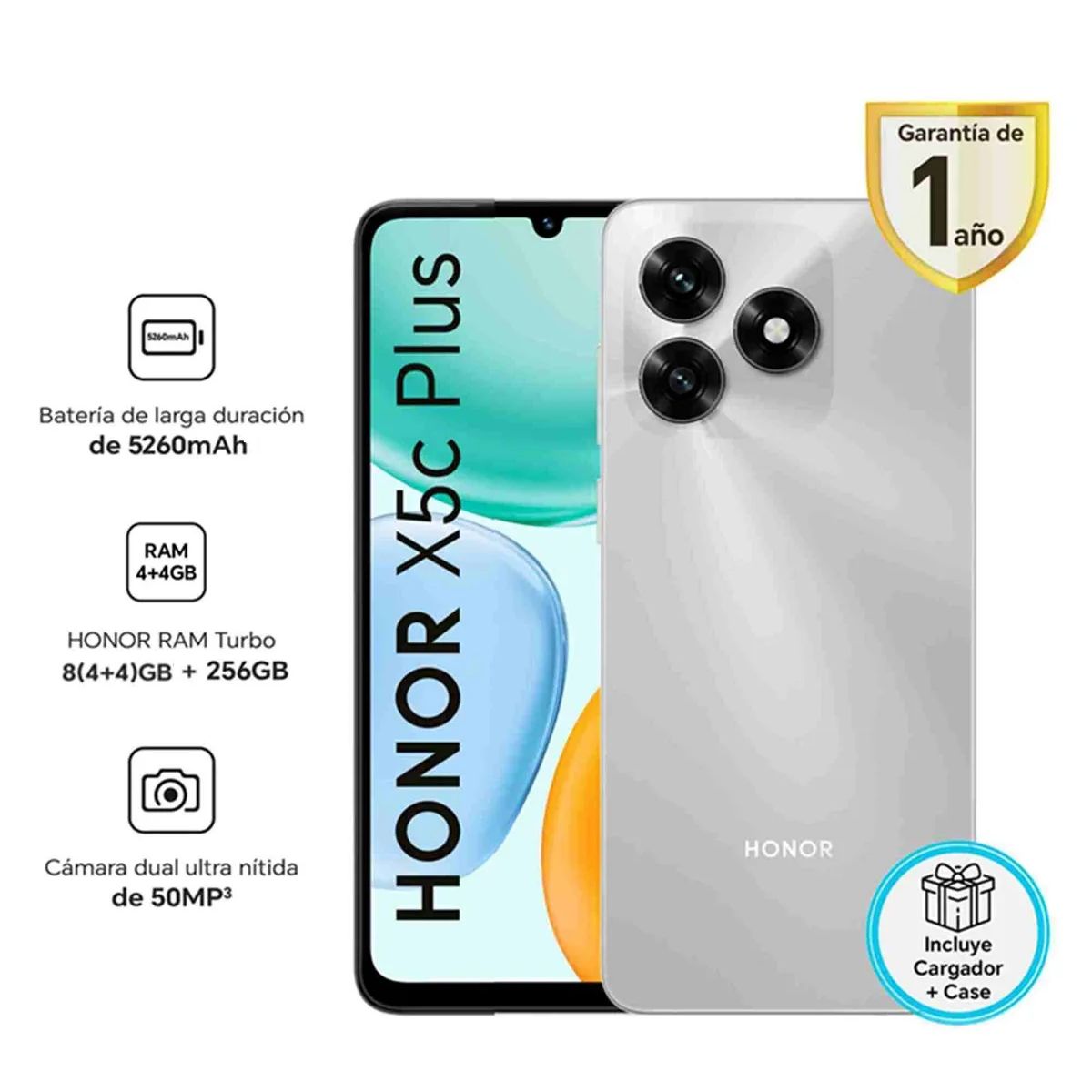 HONOR - X5C PLUS SILVER 4RAM 256GB - REGISTRADO