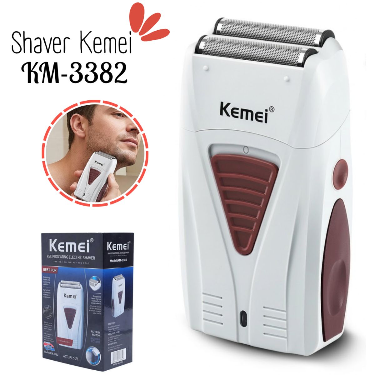 KEMEI - Shaver Kemei recargable KM-3382