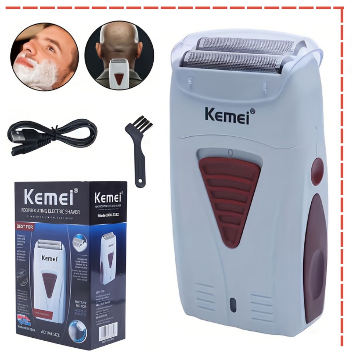 KEMEI - Shaver Kemei recargable KM-3382