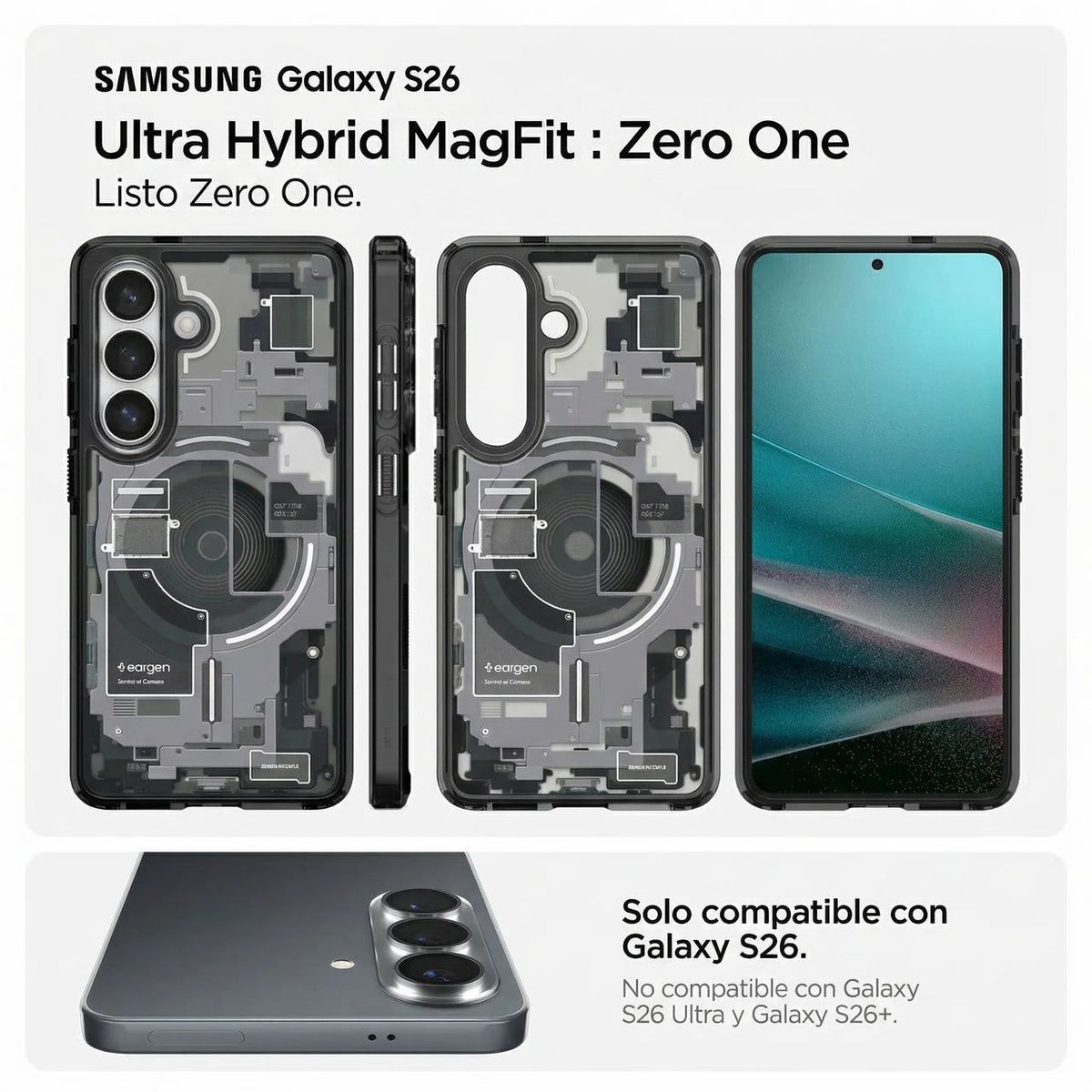 SPIGEN - Case Galaxy S26 Ultra Hybrid Zero One MagFit Qi2 Negro