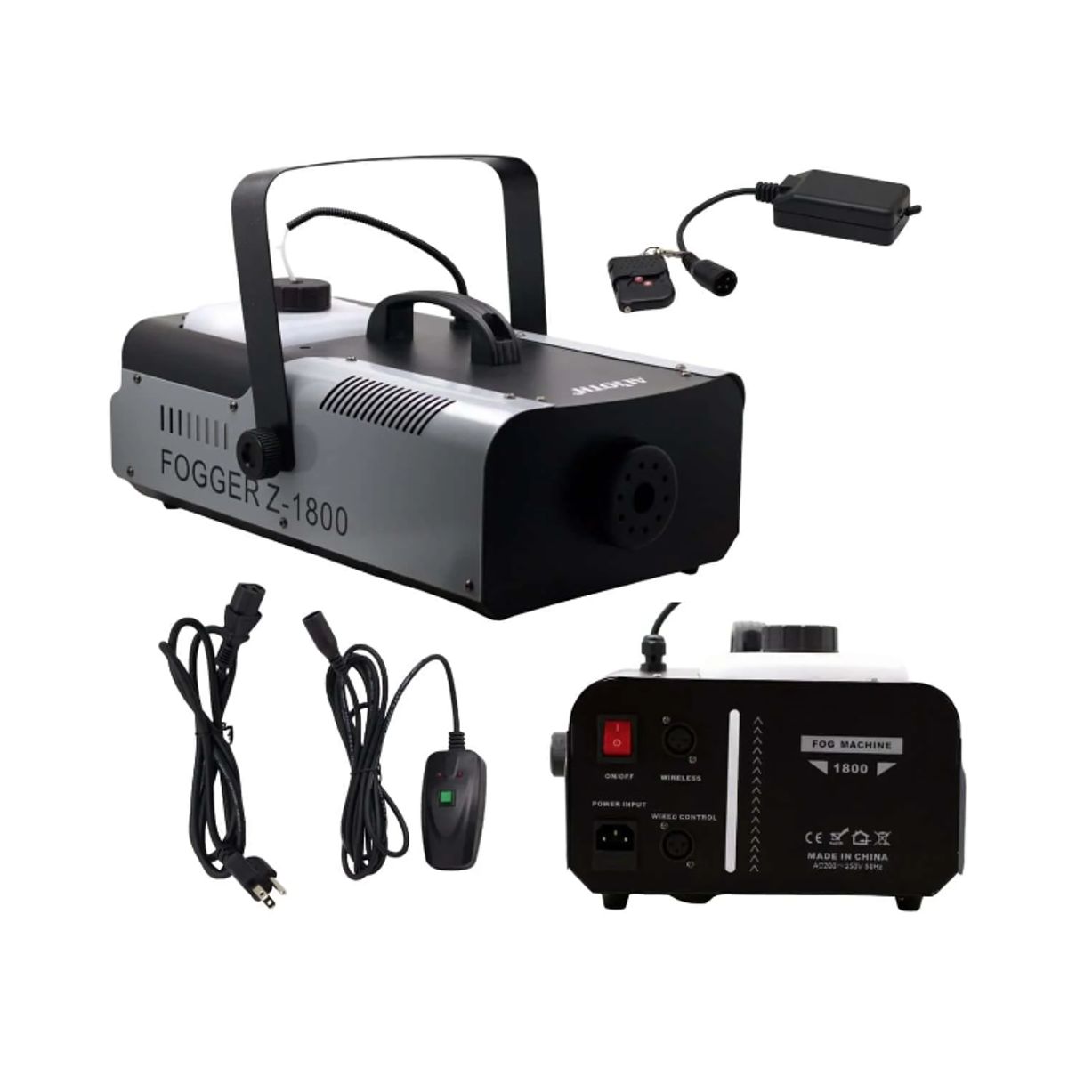 GENERICO - Maquina Humo 1800W c Remoto y Cableado Z-1800 ALIOTH