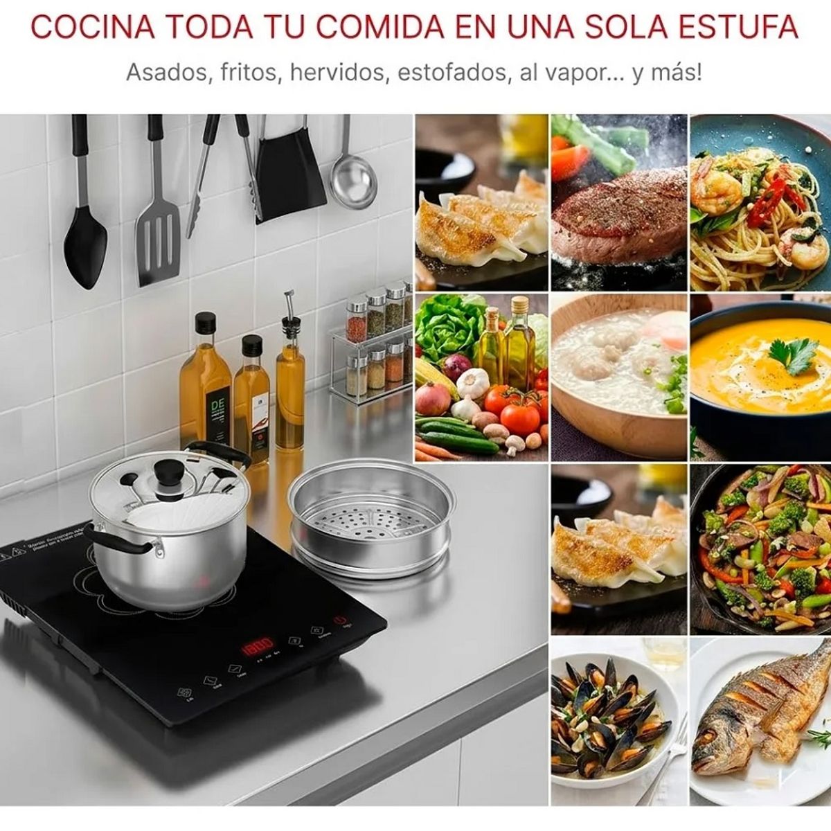 GENERICO - Estufa eléctrica Infrarroja Digital de 1 hornilla