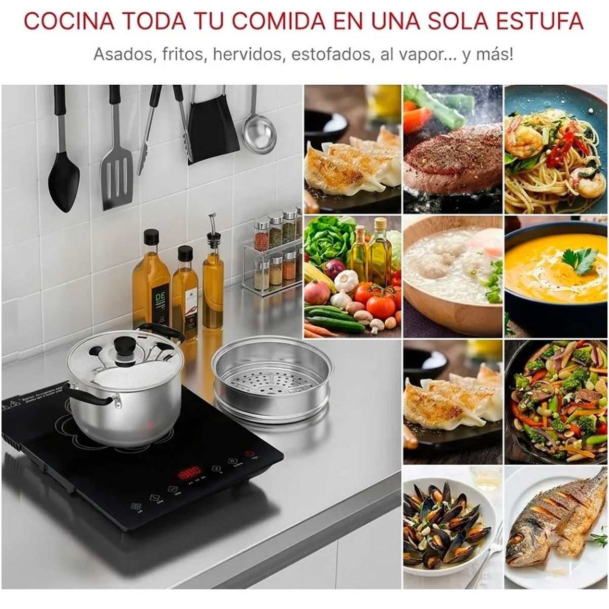 GENERICO - Estufa eléctrica Infrarroja Digital de 1 hornilla