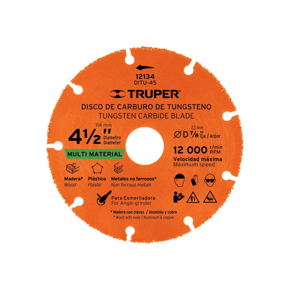TRUPER - Disco 4-12 multimaterial de carburo de tungsteno, TRUPER - 12134