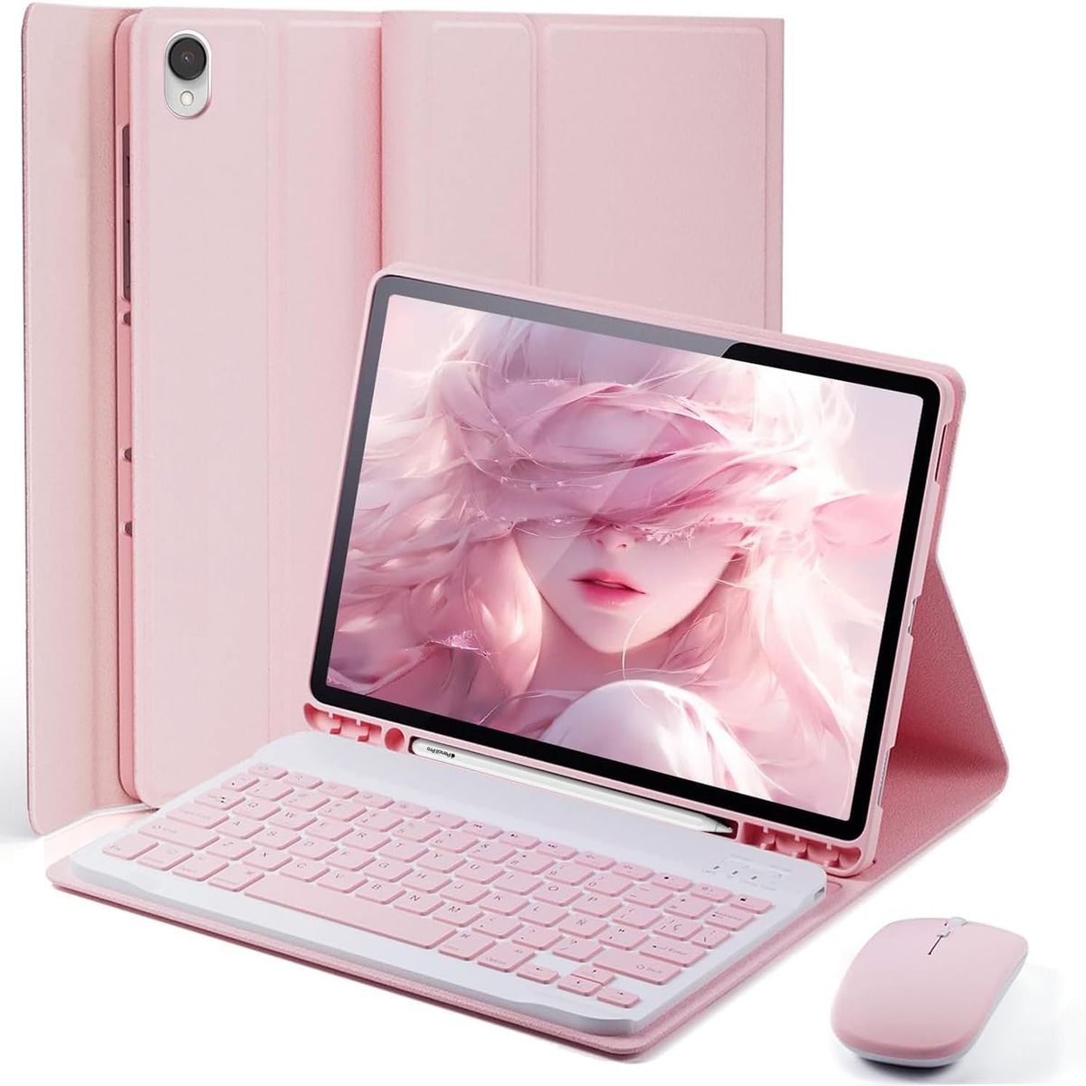 PUREPOWER - Funda con teclado de español Ñ y Raton para Xiaomi Redmi Pad 2 y Pad SE 11 Pulgadas 2025/2023