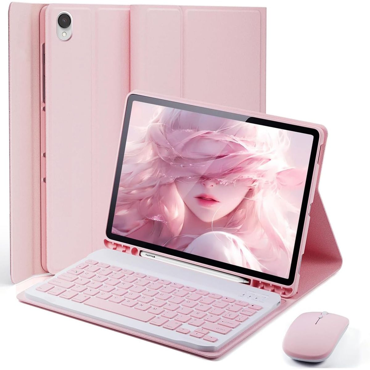 PUREPOWER - Funda con teclado de español Ñ y Raton para Xiaomi Redmi Pad 2 y Pad SE 11 Pulgadas 2025/2023