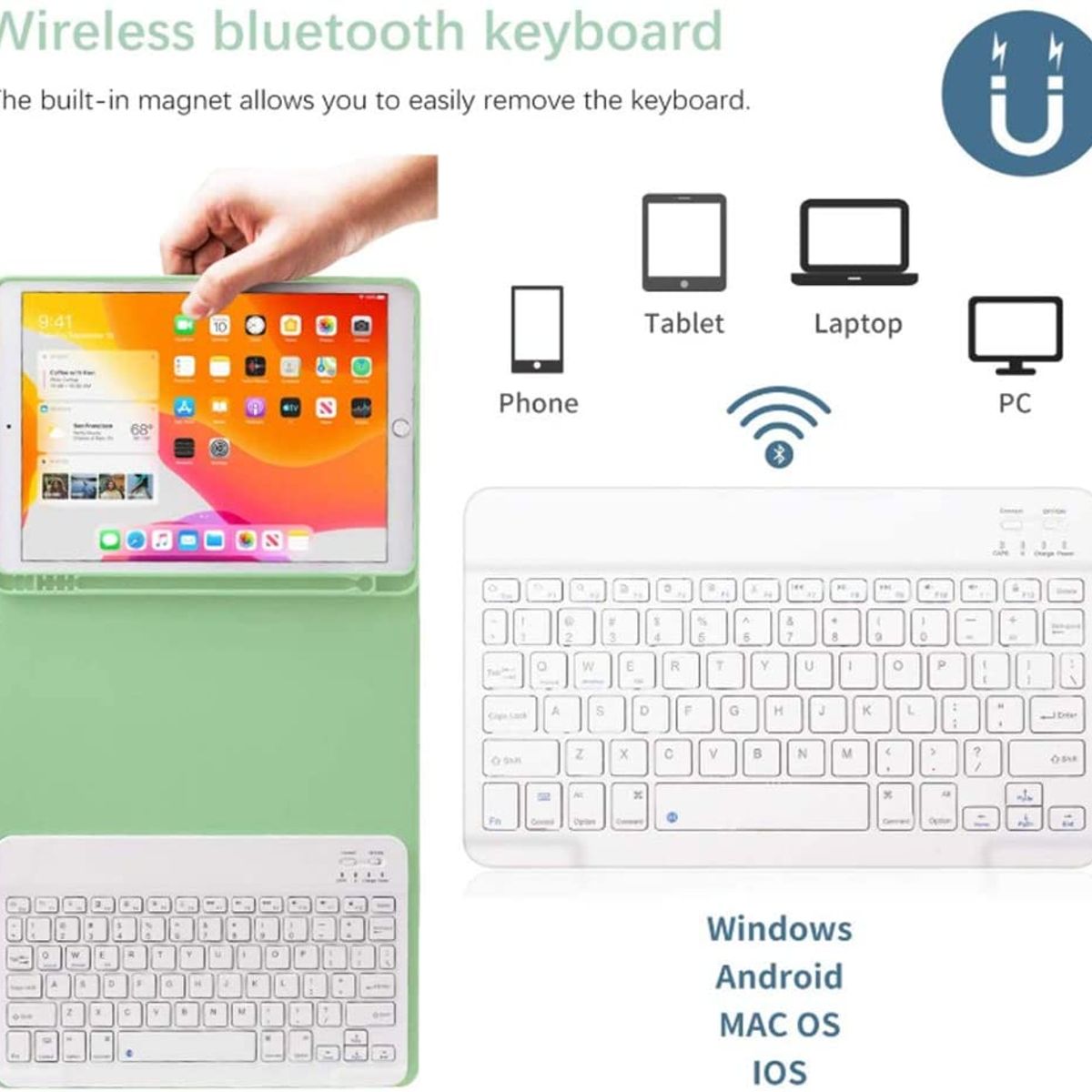 PUREPOWER - Funda con teclado de español (Incluye Ñ) para Xiaomi Pad 6 / Pad 6 Pro 11" 2023