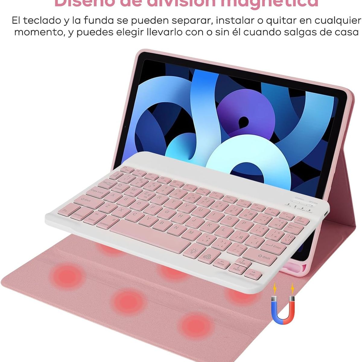 PUREPOWER - Funda con teclado de español Incluye Ñ para Huawei MatePad 11.5 y 11.5S MatePad Air 11.5