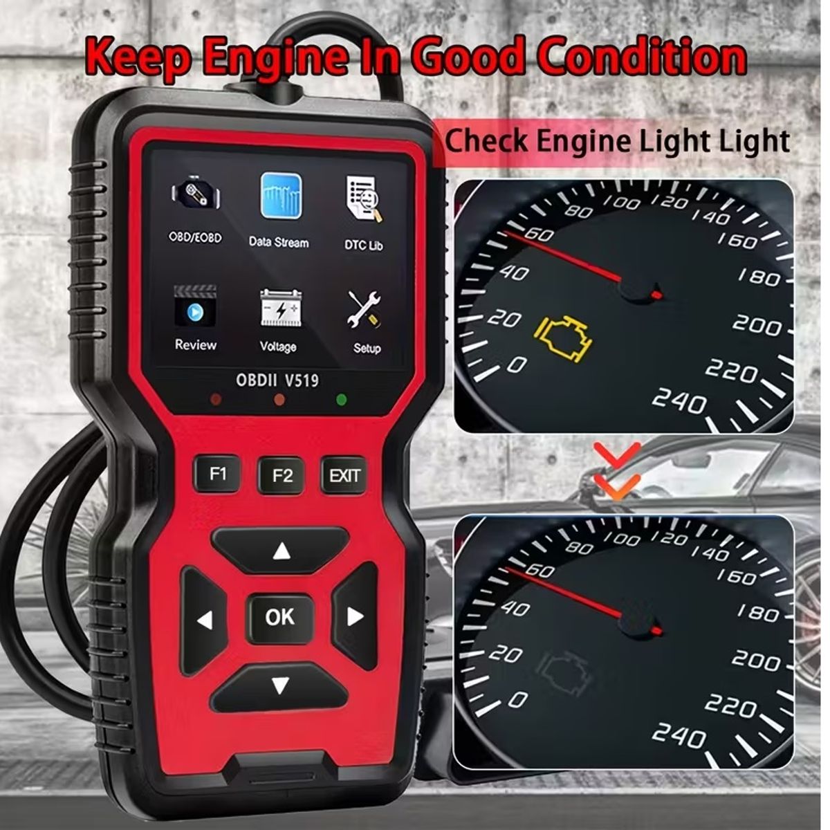GENERICO - ESCANER AUTOMOTRIZ CON PUERTO OBD2 V519