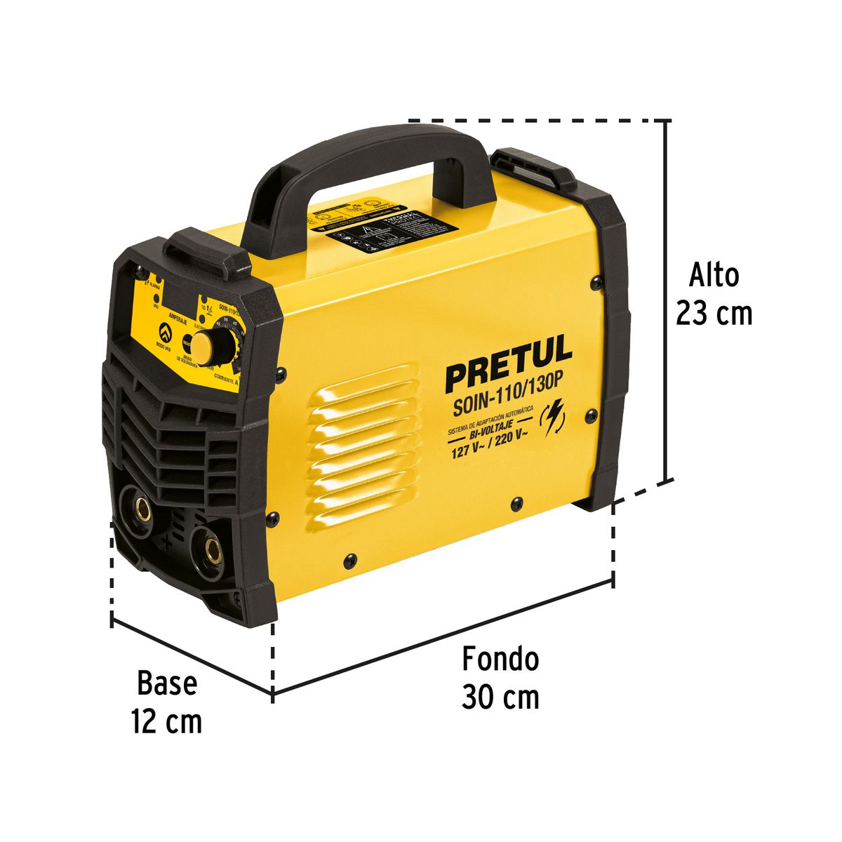 PRETUL - Maquina Soldadora Inversora 130 A 220 V Pretul 29959 Color Amarillo Frecuencia 127-220 V