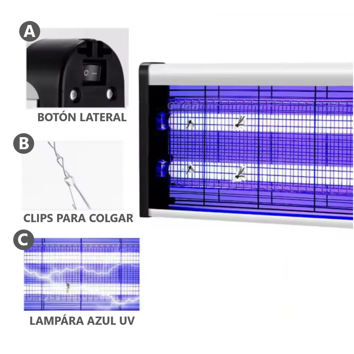 GENERICO - Lámpara Mata Mosquitos LED 12W Anti Insectos