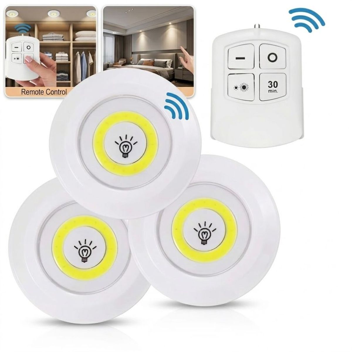 GENERICO - Luz LED 3 En 1 Con Control Remoto