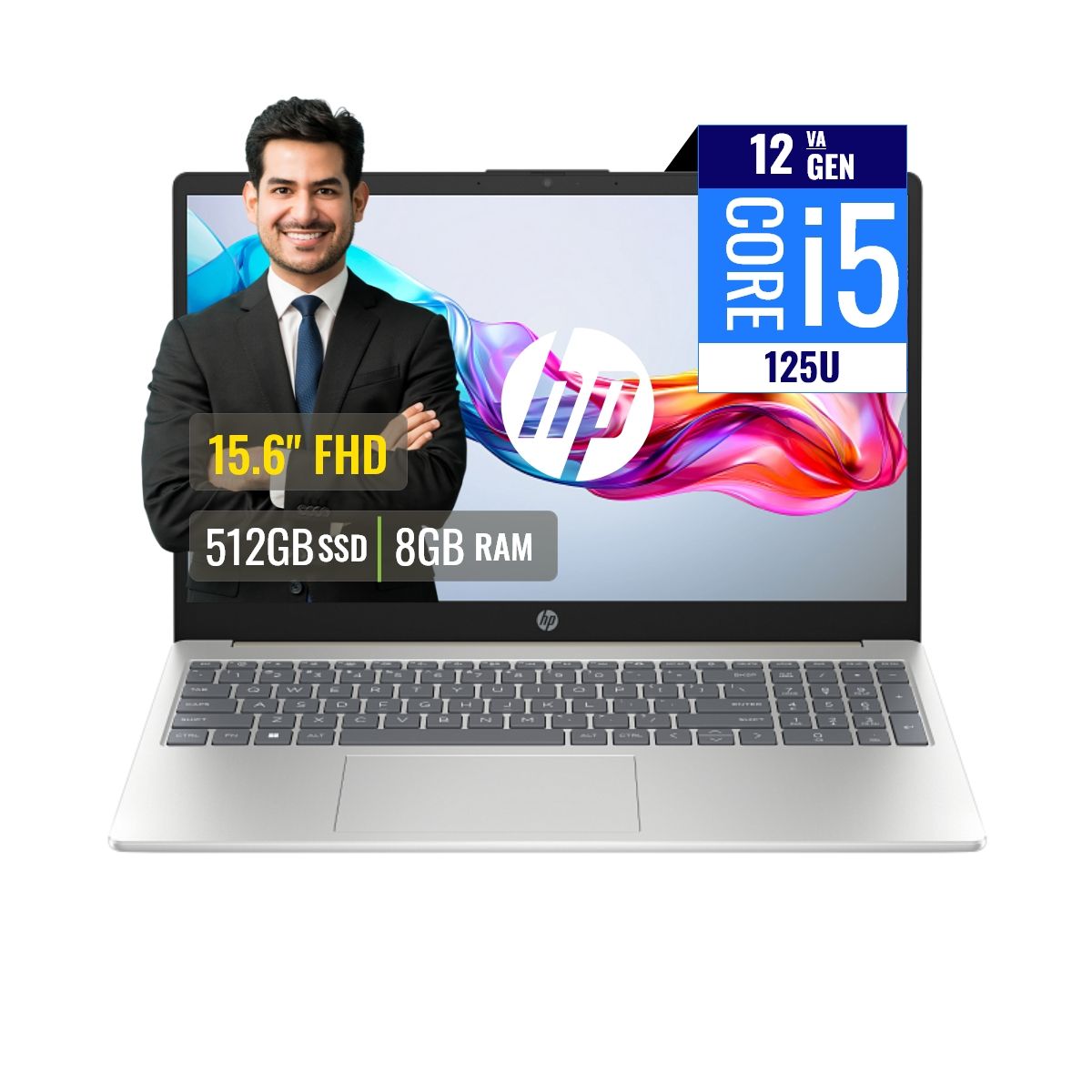 HP - Laptop HP 15 FD0255LA Intel Core 5 125U 8GB RAM 512GB SSD 15.6 FHD FreeDOS