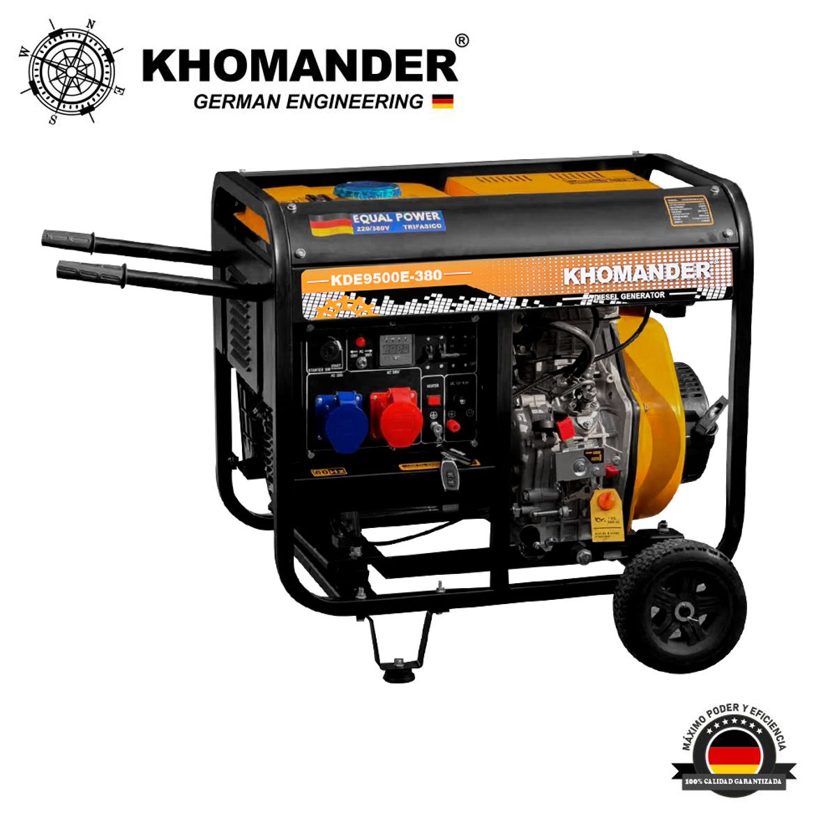 KHOMANDER - GENERADOR PETROLERO ABIERTO 8000W TRIFASICO 380V - Khomander