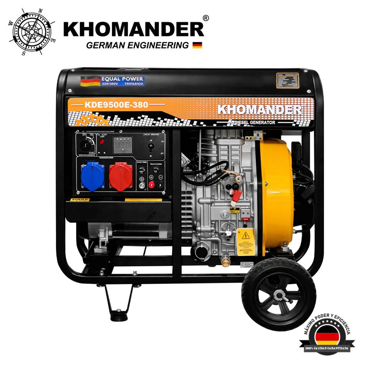 KHOMANDER - GENERADOR PETROLERO ABIERTO 8000W TRIFASICO 380V - Khomander