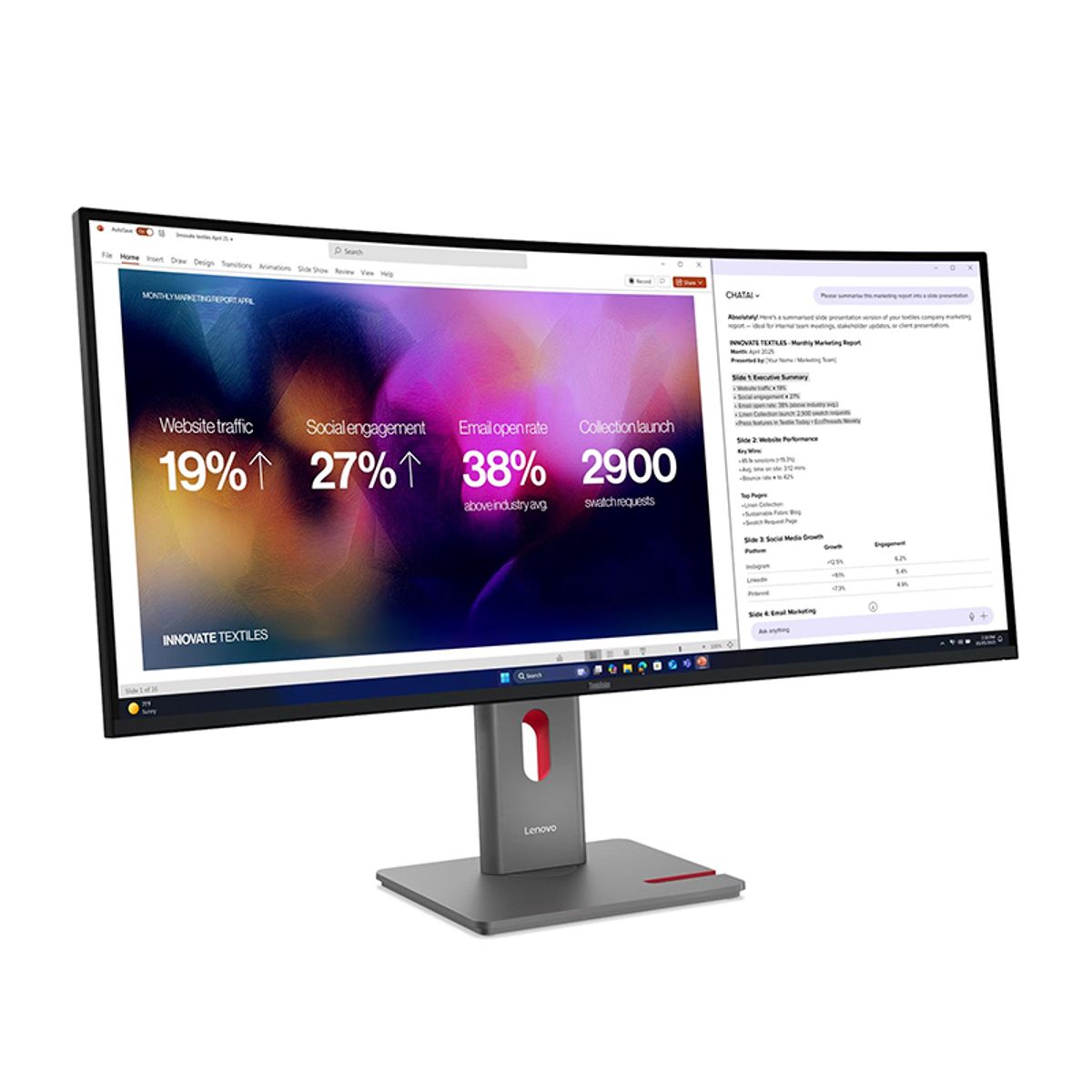 LENOVO - MONITOR CURVO LENOVO THINKVISION P40WD-40 39.7 2500R WLED WUHD IPS HDMI DP-OUTRJ-45