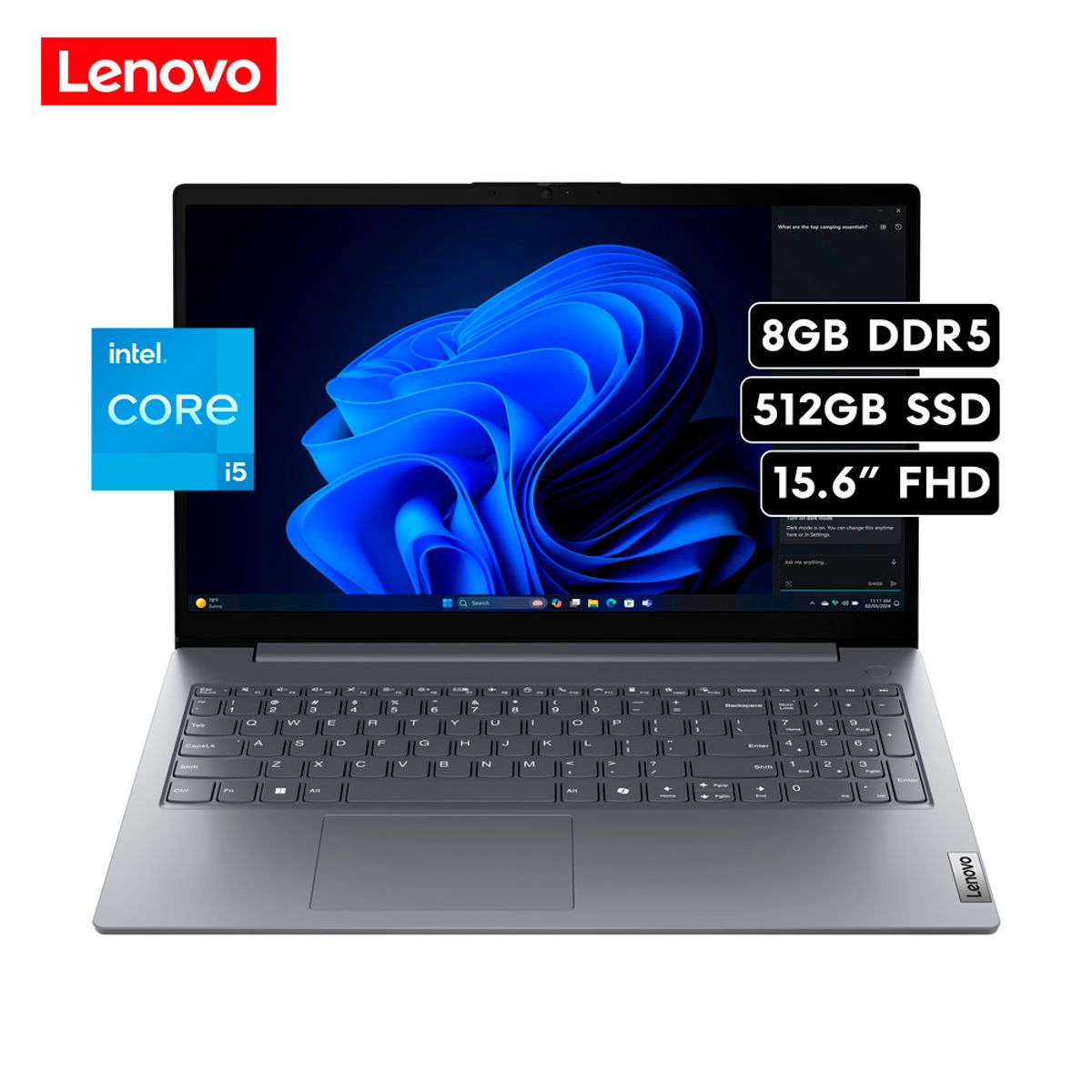 LENOVO - Laptop Lenovo V15 G5 IRL  Intel i5 13420H RAM 8GB 512GB SSD 15.6″ FHD W11