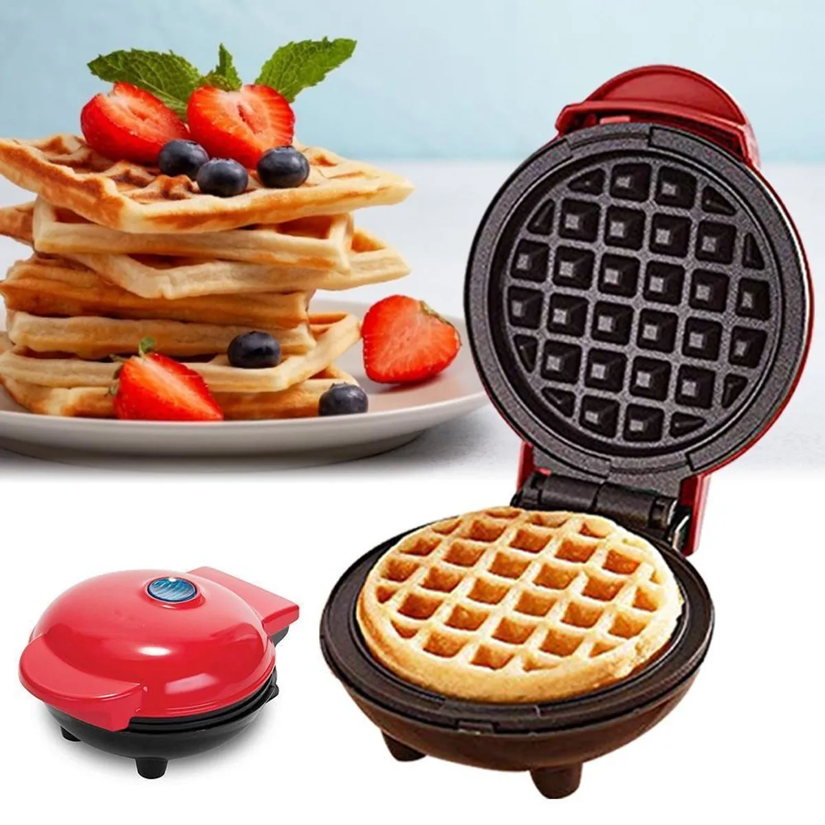 OEM - Wafflera Mini Eléctrica para Chaffles y Panqueques - Diseño Compacto y Potente