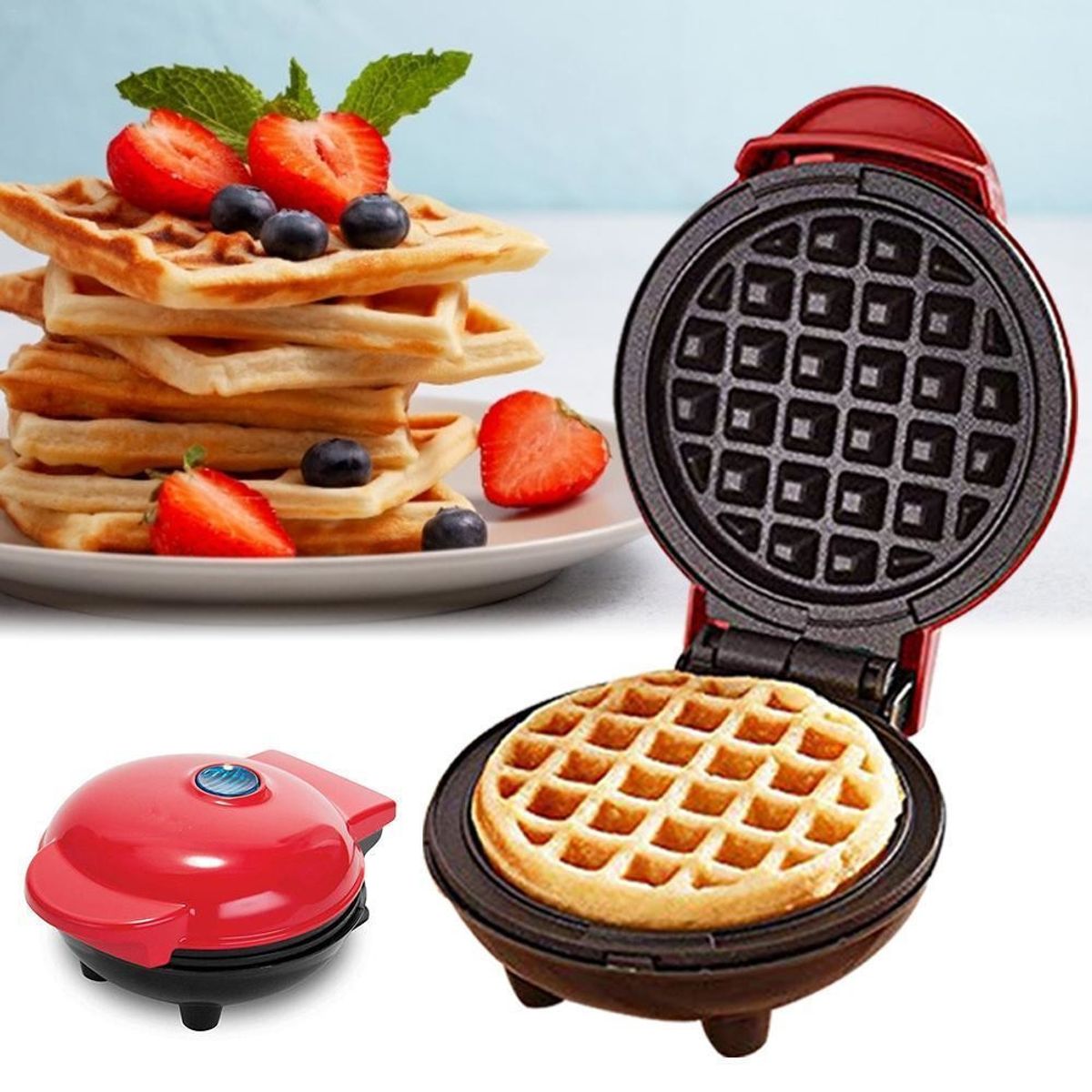 OEM - Wafflera Mini Eléctrica para Chaffles y Panqueques - Diseño Compacto y Potente