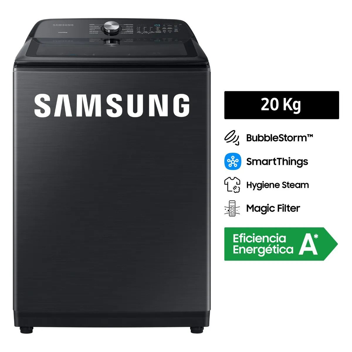 SAMSUNG - Lavadora Bubble Smart 20Kg WA20A8377GVPE SAMSUNG
